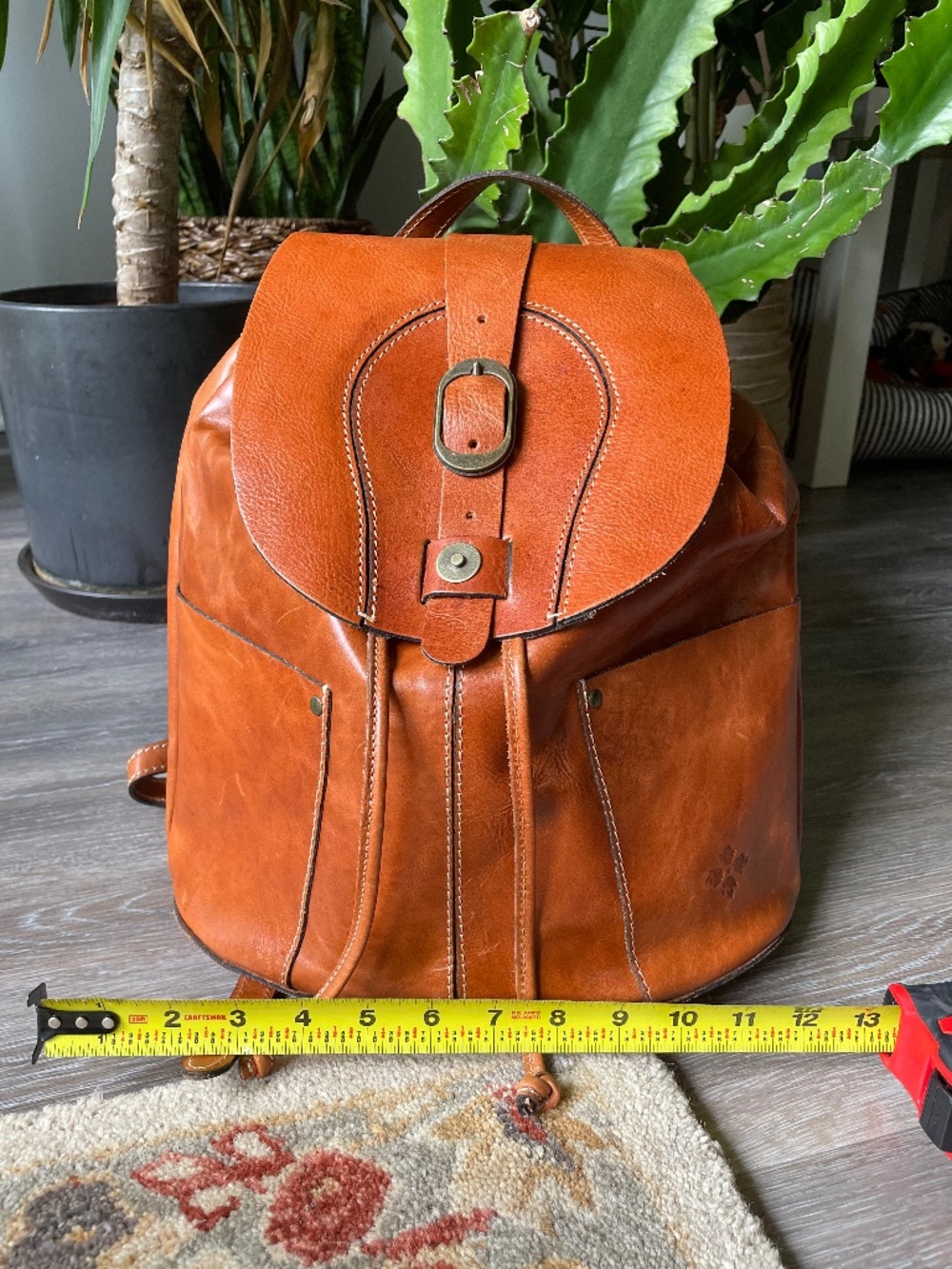 Leather backpack
